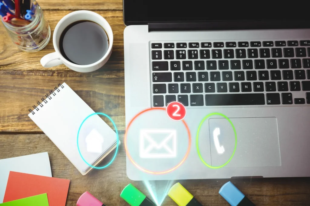 top view email icon with two messages