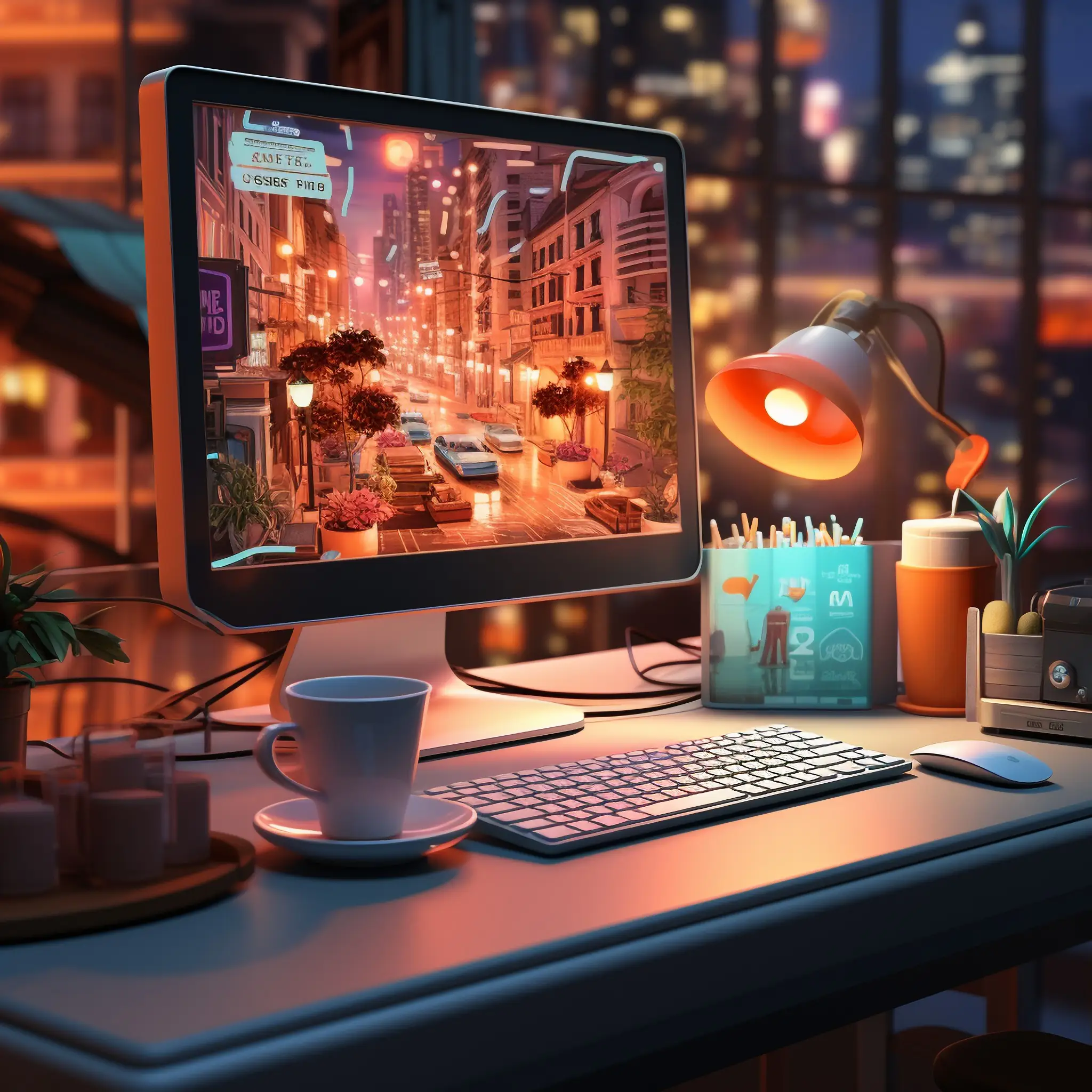 view 3d computer device with peripheral devices 200kb